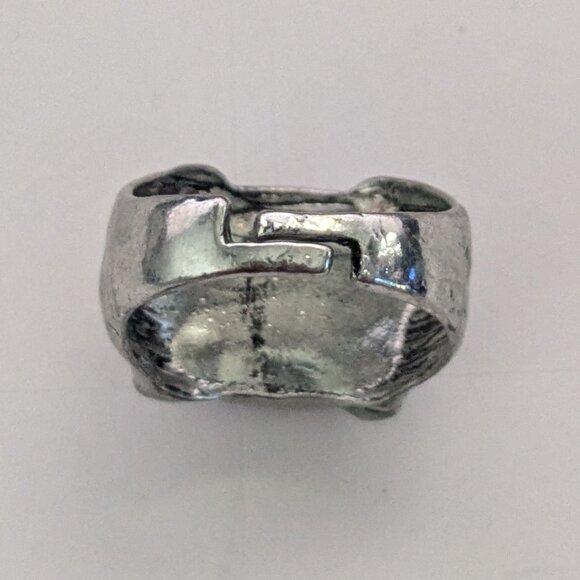 Vintage Adjustable Silver Tone Compass Ring - Picture 5 of 5